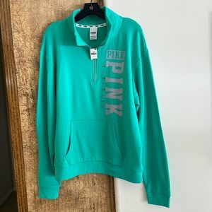 New NWT PINK Victoria’s Secret Large Green  Sweatshirt